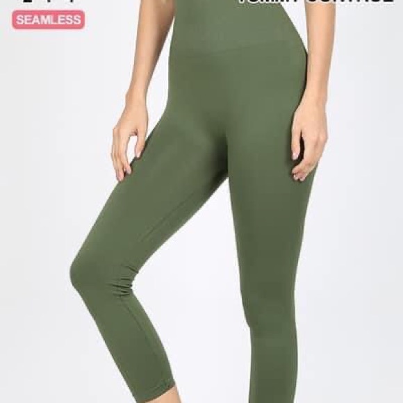 Tummy Control Leggings Olive - Picture 1 of 2